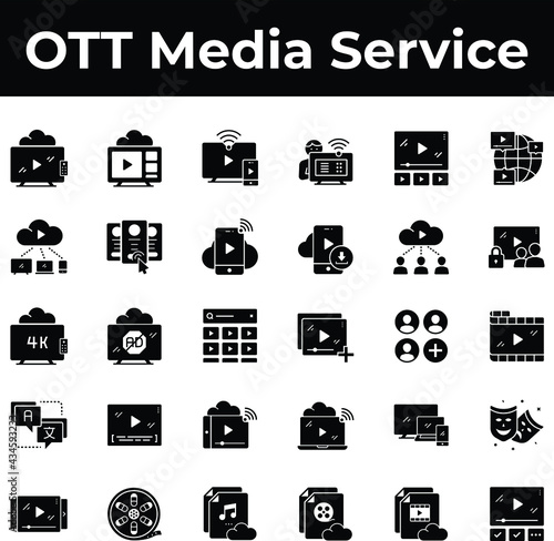 OTT Media Service icon set