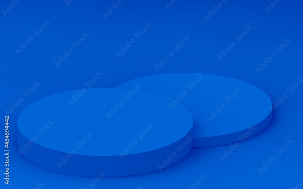 Abstract 3d blue color cylinder podium minimal studio background. Abstract 3d blue color cylinder podium minimal studio background.