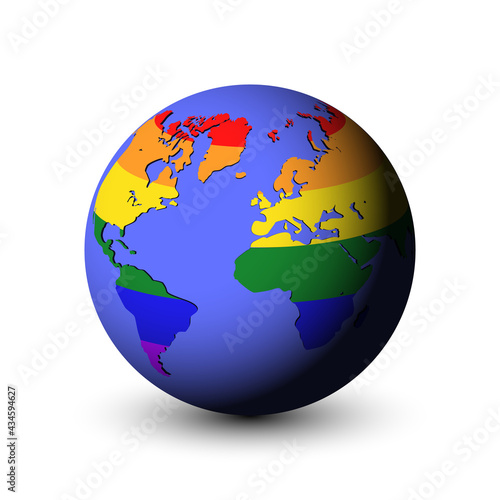 Diversity and tolerance around the world vector illustration isolated on white background. Pride month concept.