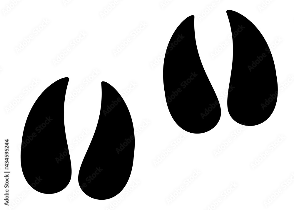 The bull and cow footprint is large. Vector image. The bull and cow footprint is large. Vector image.