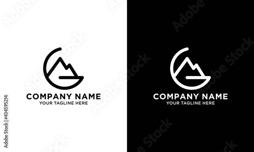 letter g and mountain Vector Design. Modern mountain logo. Mountain icon.