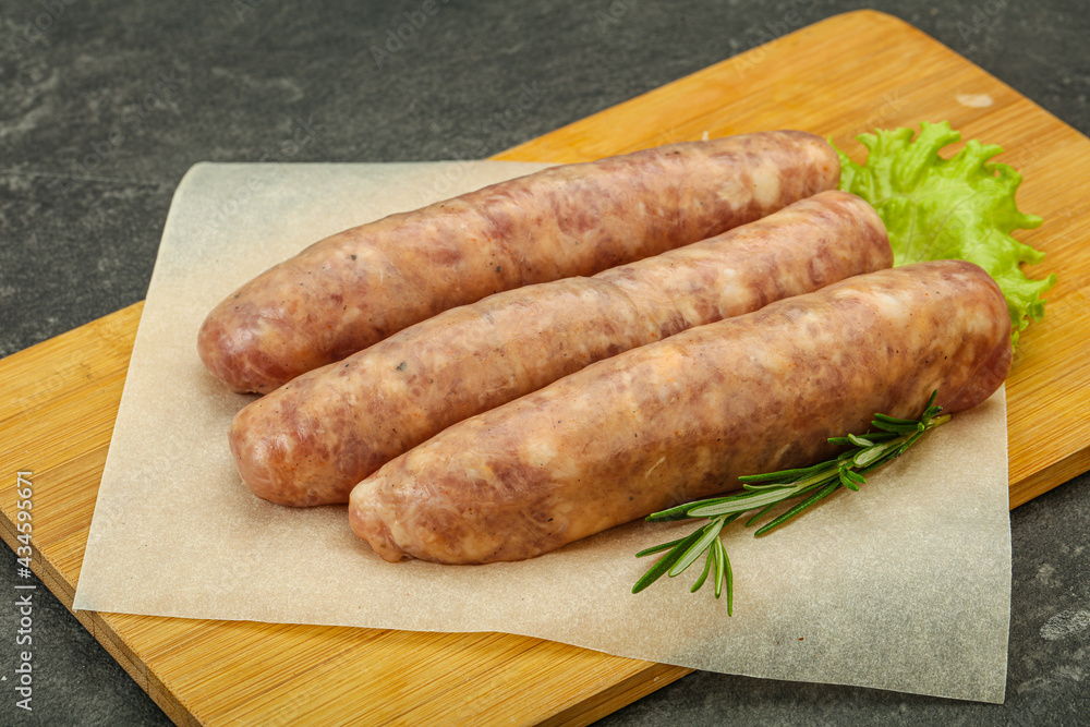 Raw pork meat sausages for grill Raw pork meat sausages for grill