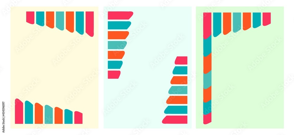 Naklejka premium Vertical banners with colored stripes on a light background for advertisements, letters, announcements