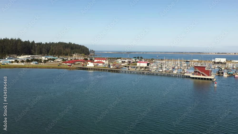 Aerial panoramic view of Charleston Marina complex in Oregon. USA Aerial panoramic view of Charleston Marina complex in Oregon. USA