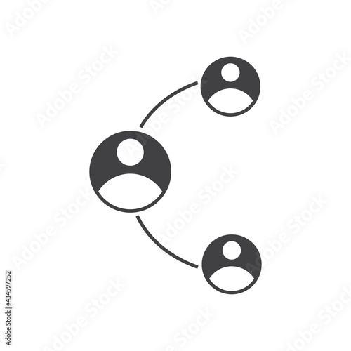 Vector line share, network icon suitable on white background