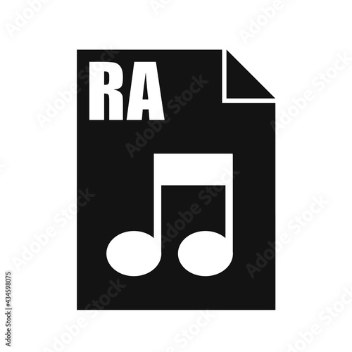 RA Black File Icon, Flat Design Style
