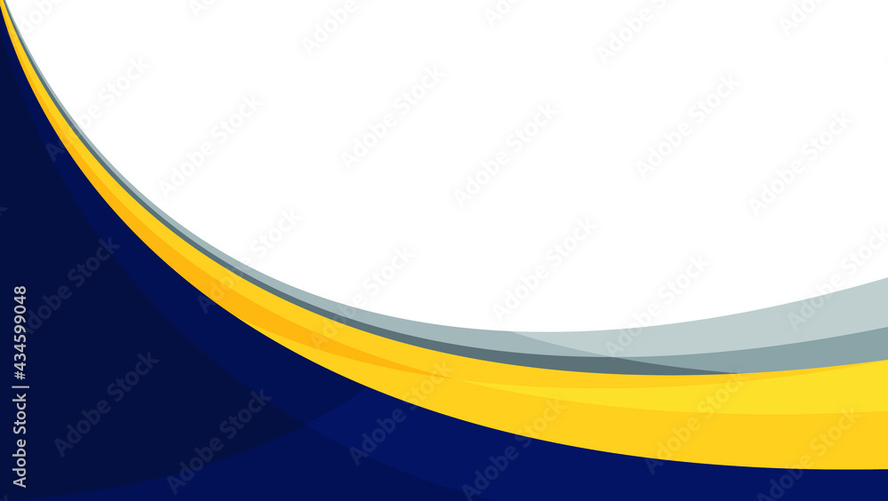 blue, yellow and gray wavy shapes abstract background for corporate