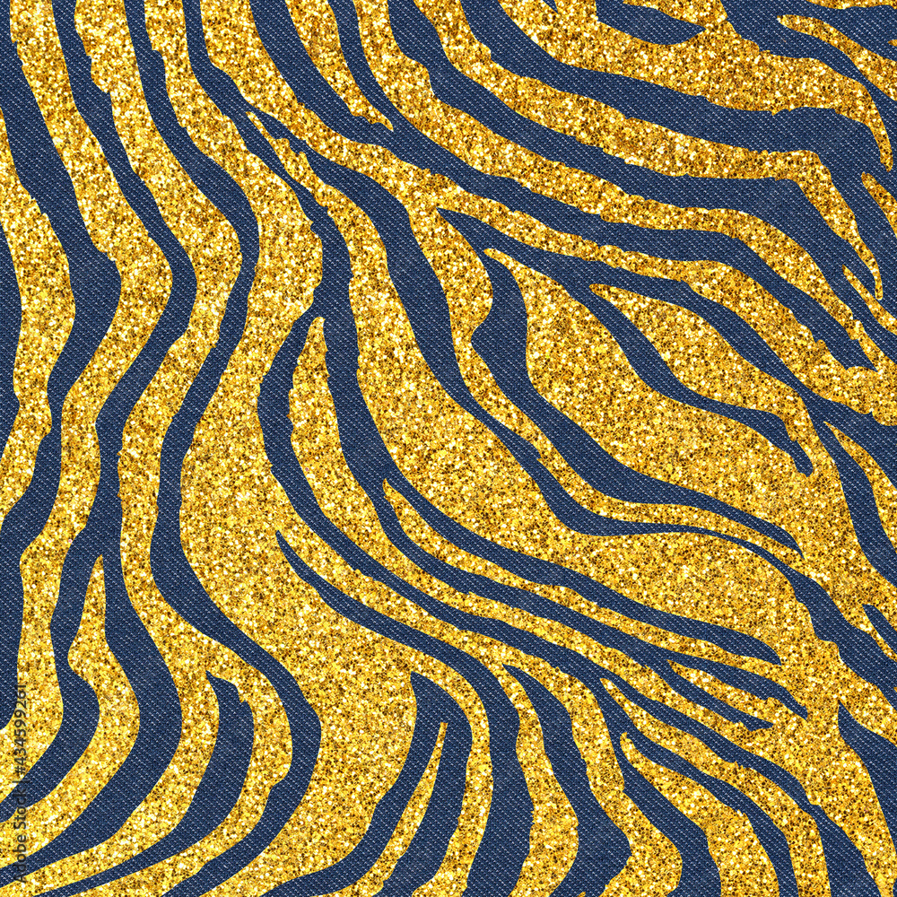 Modern fabric background with zebra prints. Denim and glitter Modern fabric background with zebra prints. Denim and glitter