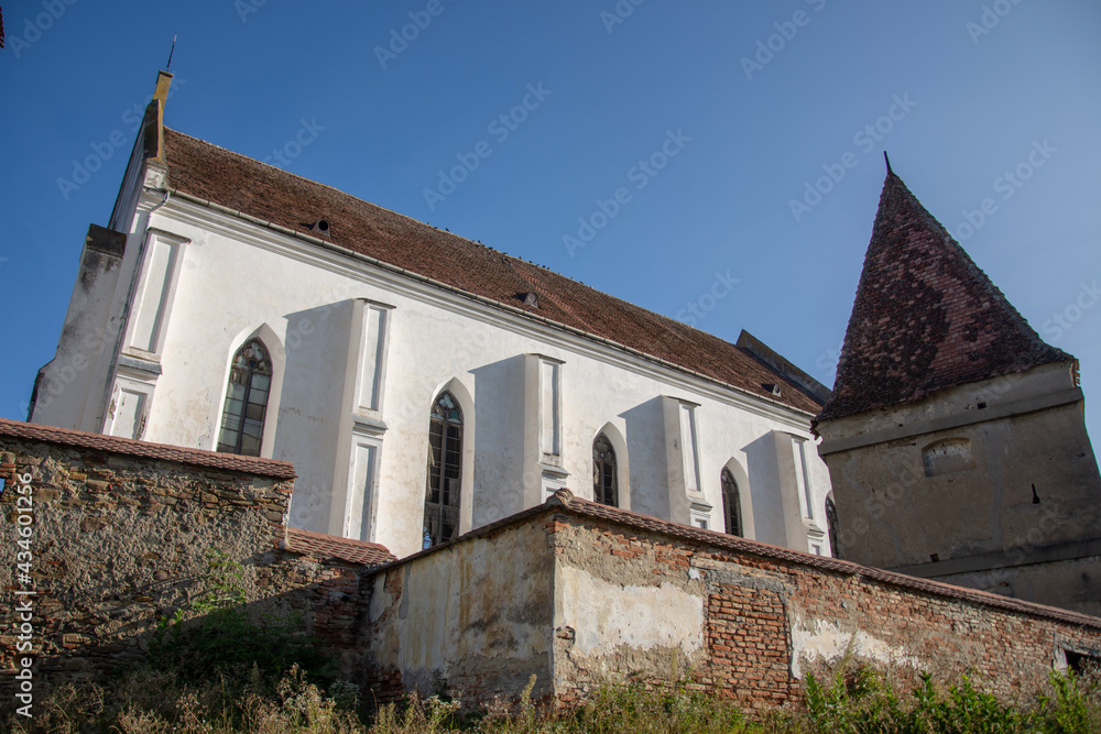 Fototapeta premium The fortified church in Senereuș, Romania, 2020, September