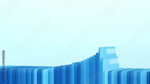 Search in a row of a large number of folders. The concept of storing a huge amount of data and their systematization. High quality 4k footage