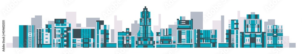 Cityscape of glass buildings, residential buildings, skyscrapers, hotels. Urban environment set. Vector illustration on the background of the city. Cityscape of glass buildings, residential buildings, skyscrapers, hotels. Urban environment set. Vector illustration on the background of the city.