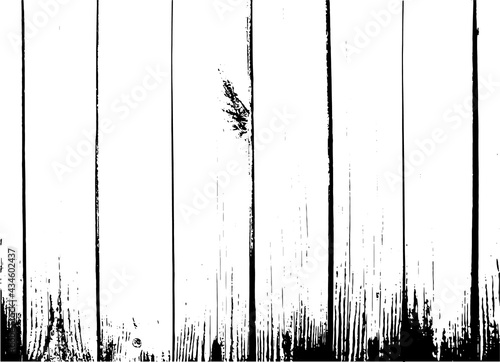 Vector wooden background. Wood boards texture with vertical lines. Black and White. Vector EPS10.