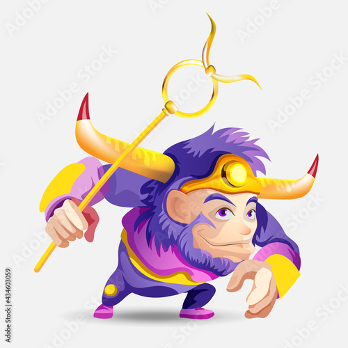Zodiac signs - Taurus. Colored vector illustration. Taurus funny cute cartoon character. Isolated on white background. Print design, prediction, horoscope