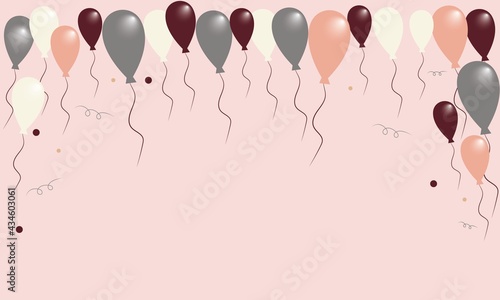 Happy Birthday background, poster, banner, celebration, air balloon, party invitation, design template, cheers, champagne