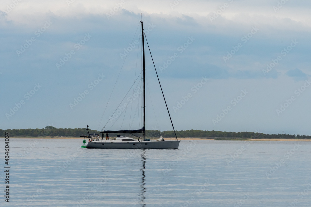 Sailboat heading into the harbor