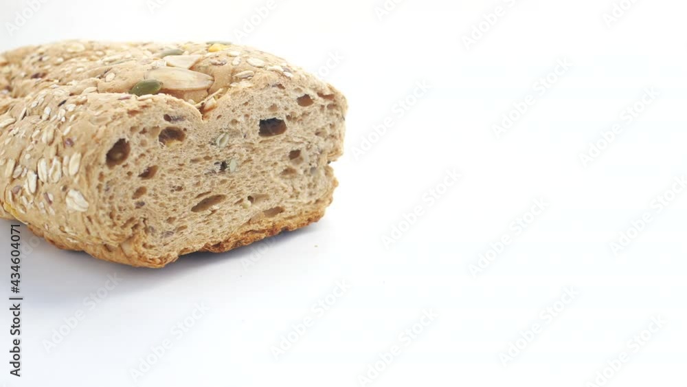 Sliced whole grain bread on white background Sliced whole grain bread on white background