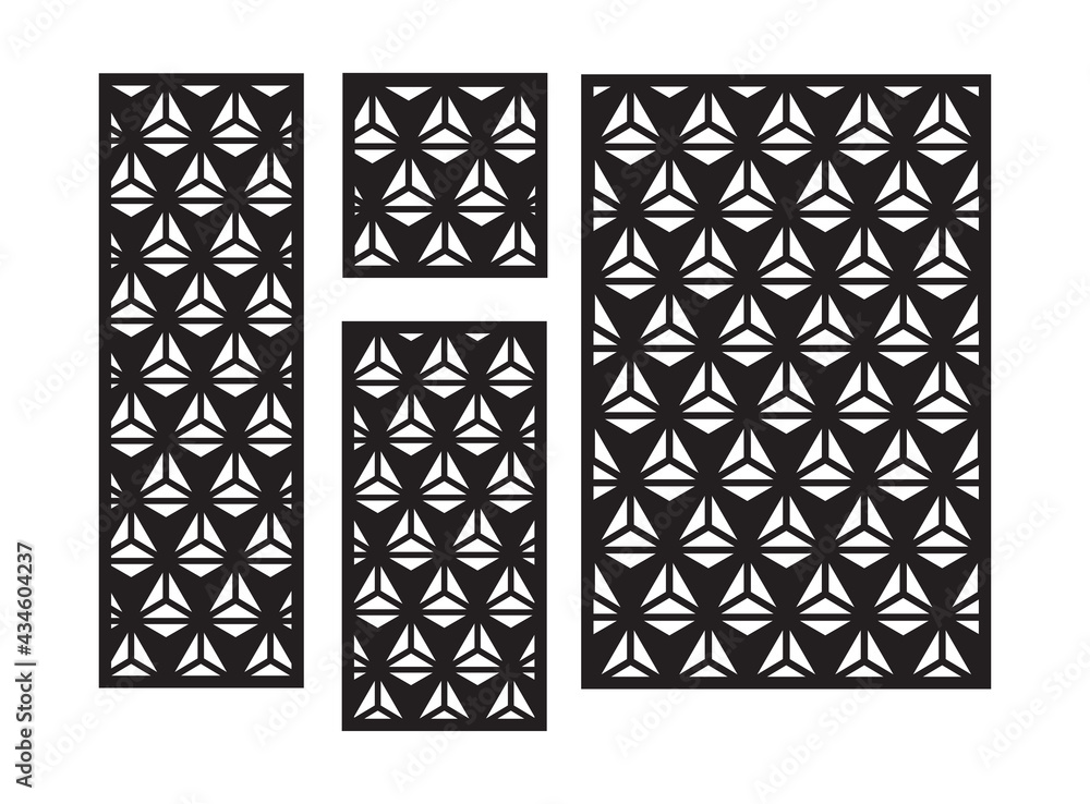 Art deco cnc pattern. Decorative panel, screen,wall. Vector cnc panel