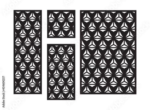 Art deco cnc pattern. Decorative panel, screen,wall. Vector cnc panel for laser cutting. Template for interior partition, room divider, privacy fence