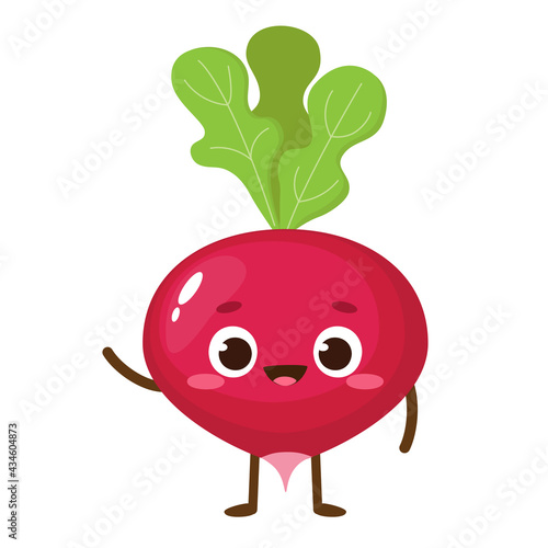Cartoon cute radish character vector