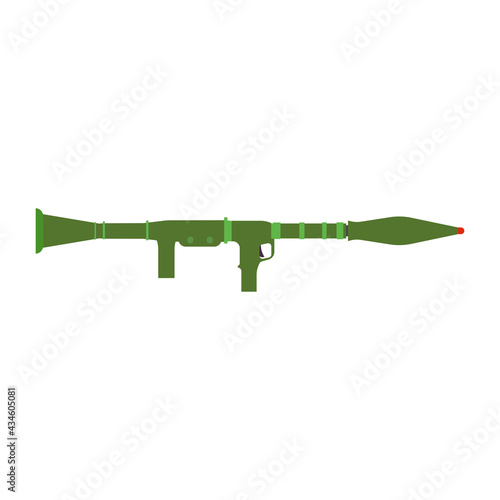 Rocket launcher vector weapon gun isolated white. RPG launcher rocket symbol icon grenade. Danger weapon rifle ammunition isolated icon. Combat soldier battle ammunition gun war technology