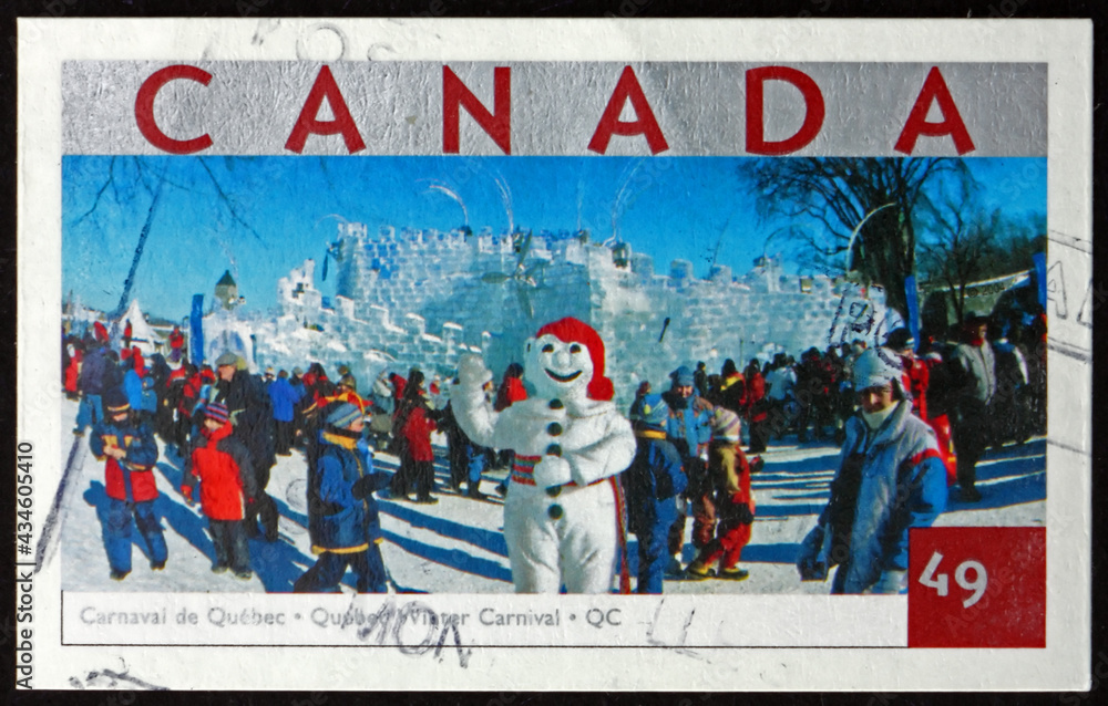 Fototapeta premium Postage stamp Canada 2004 Quebec Winter Carnival