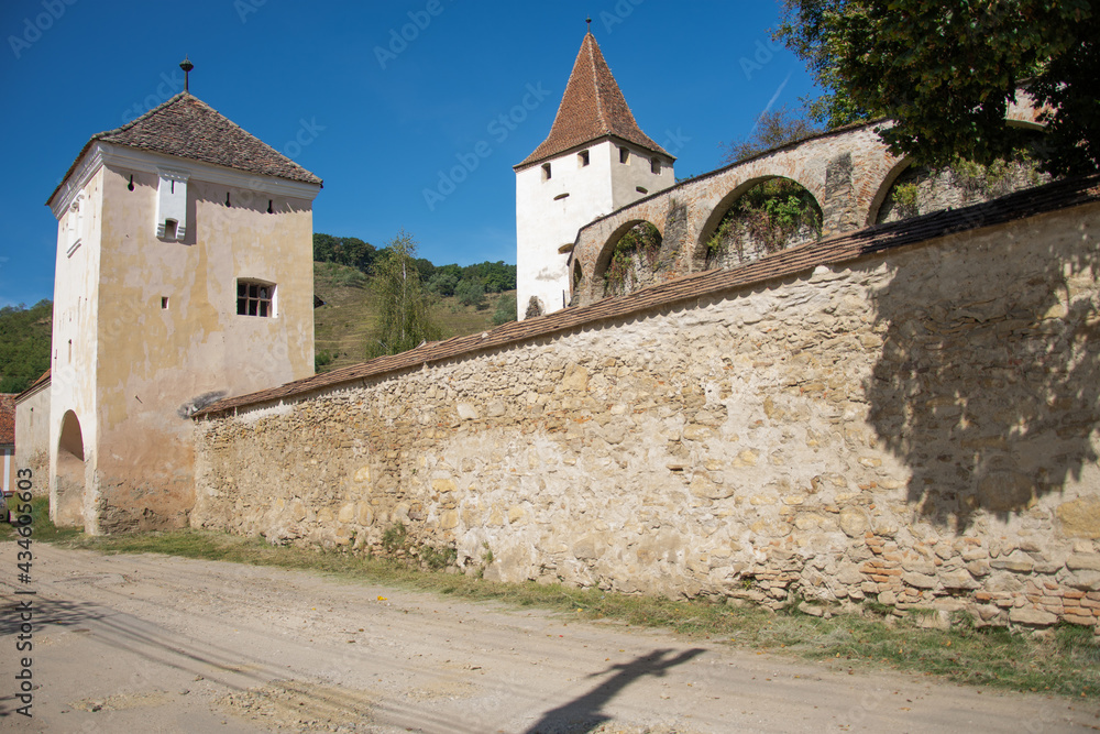Fortified church in Biertan, Sibiu, Romania, September 2020