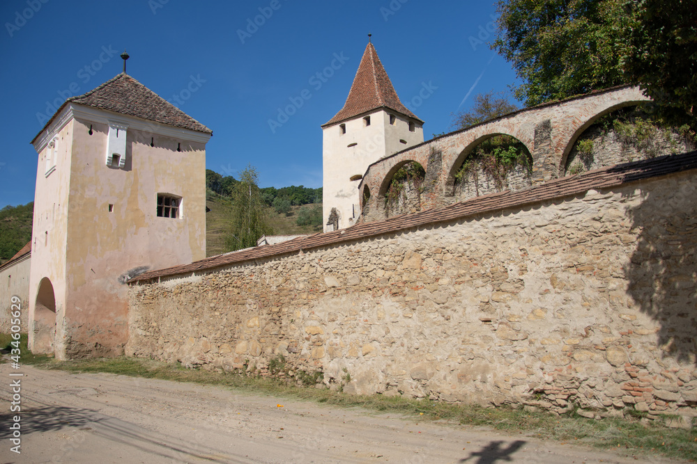 Fortified church in Biertan, Sibiu, Romania, September 2020, 