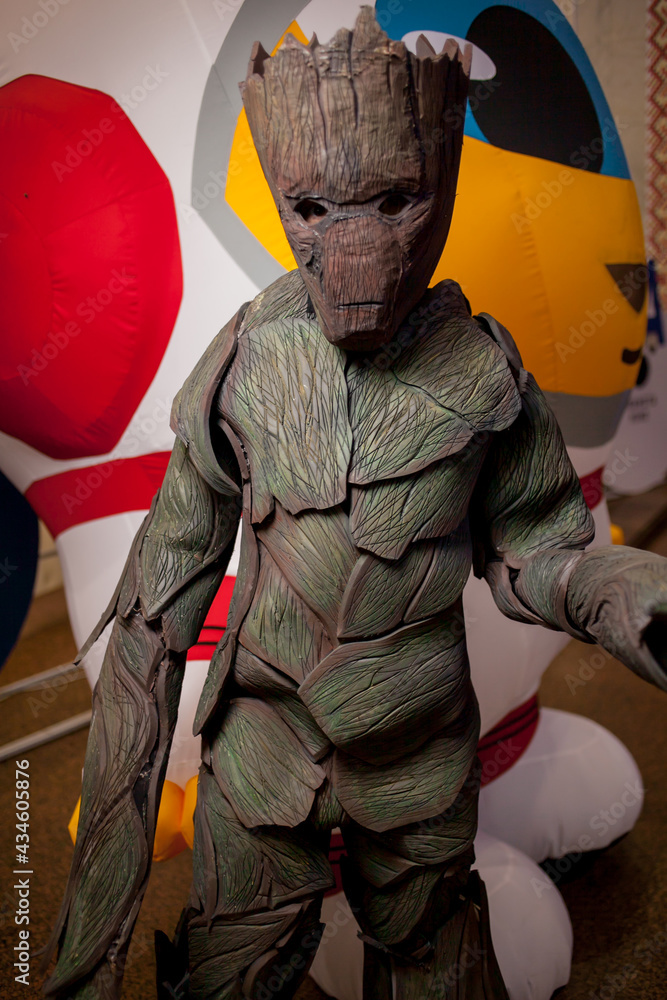 Obraz premium Kiev, Ukraine - May 20, 2018: Comic Con, an annual festival of geek culture in Kiev, Ukraine. Cosplayers in costumes. People in costumes of characters in the Marvel, DC Universe, computer games