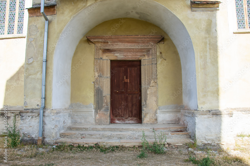 Fortified church in Biertan, Sibiu, Romania, September 2020, the old entrance to the Tower Fortified church in Biertan, Sibiu, Romania, September 2020, the old entrance to the Tower