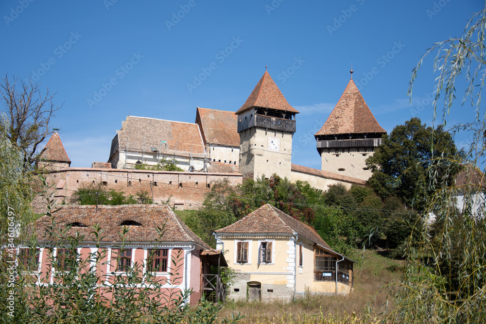 Fortified church from Alma Vii village, Moșna commune, Sibiu county, September 2020,The clock tower Fortified church from Alma Vii village, Moșna commune, Sibiu county, September 2020,The clock tower