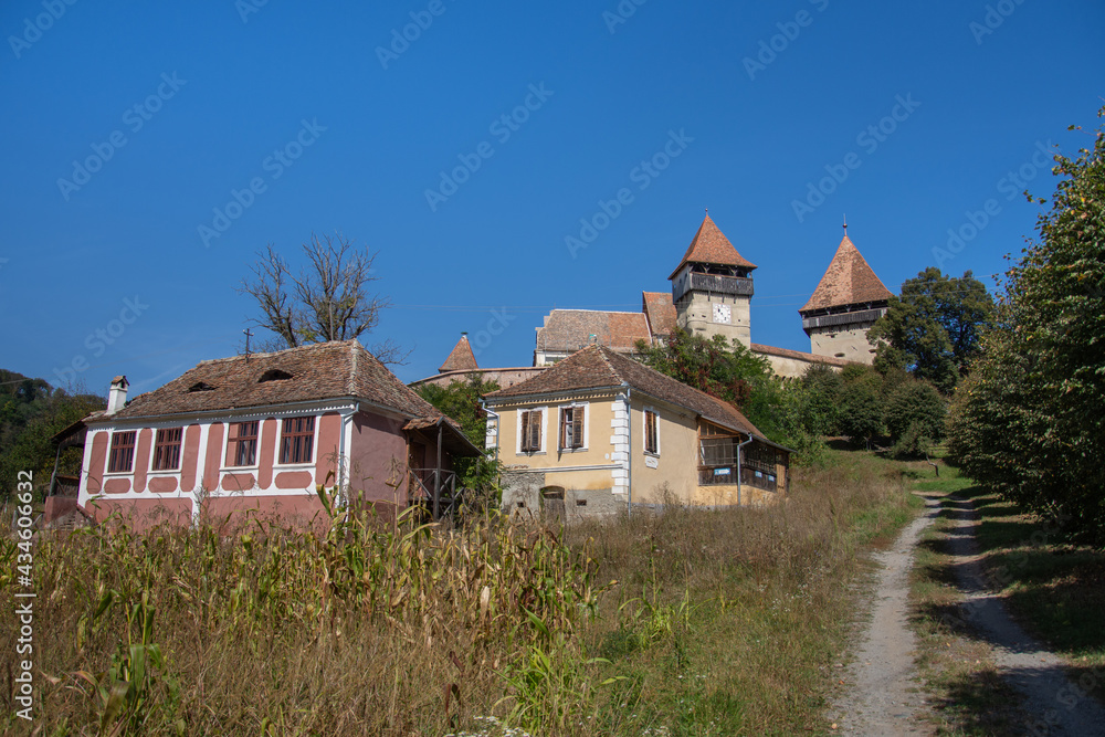 Fortified church from Alma Vii village, Moșna commune, Sibiu county, September 2020,The clock tower