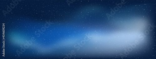 Beautiful gradient sky at night with countless star-covered clouds shining in infinite sky, Cosmic nebula night, Infinite space milky way galaxy, Star cosmic background. Vector illustration.