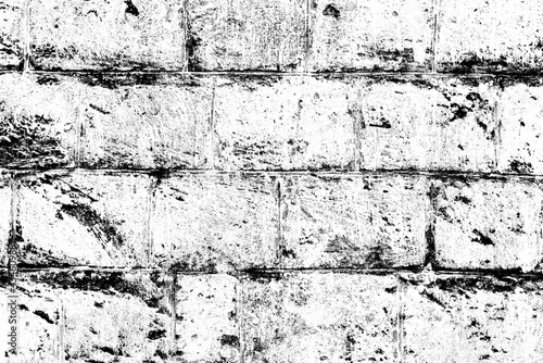 Texture of a brick wall with cracks and scratches which can be used as a background © chernikovatv