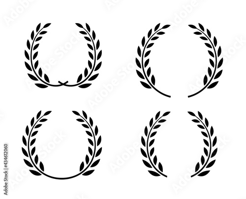 Laurel wreath vector award branch victory icon. Winner laurel wreath vintage leaf emblem