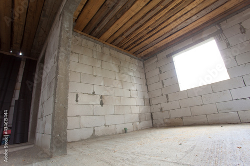 interior of new house construction site