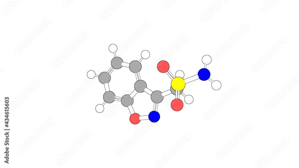 360º realistic 3D view of Zonisamide as a seamless loop over a white opaque background with alpha mask. Also called zonegran and exceglan. 360º realistic 3D view of Zonisamide as a seamless loop over a white opaque background with alpha mask. Also called zonegran and exceglan.