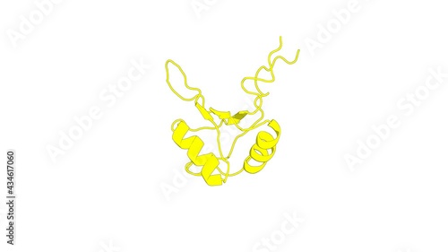 360º 3D rendering of a biological molecule. Solution structure of the RRM domain of TRNA selenocysteine associated protein