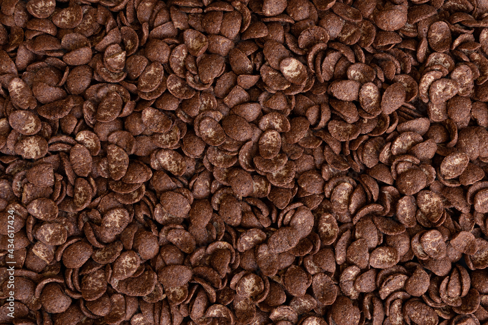 background with chocolate flakes, healthy breakfast concept background with chocolate flakes, healthy breakfast concept
