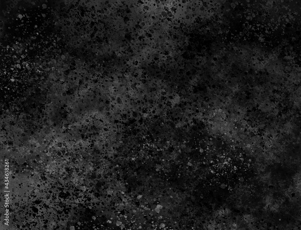 stylish black spotted dirty dark abstract grunge art background with blots and dots for banners, web, brochures, etc.