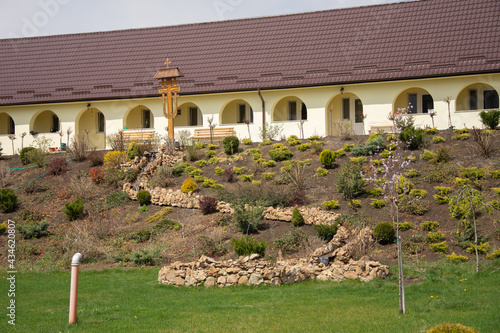 Dumbrava Monastery, Alba, ROMANIA, 2021, lake in the monastery courtyard photo