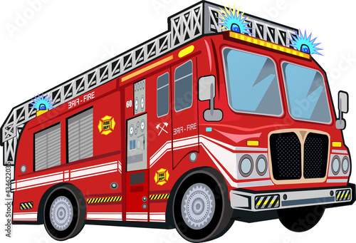 illustration of a firefighter car