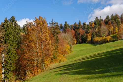 Skofja Loka hills in autumn in Slovenia