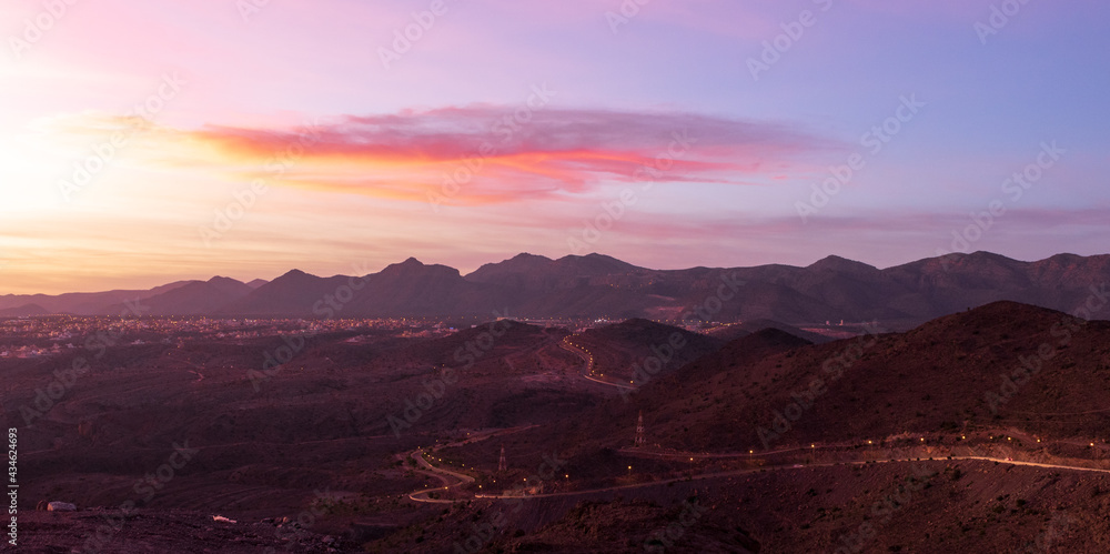 Sunset in Oman countryside