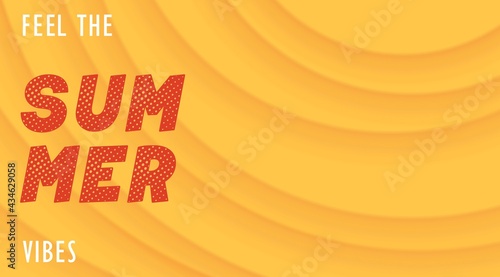 Feel the Summer vibes. Bright sunny positive banner. Volumetric ripple pattern with layered crossing effect. 3D vector illustration