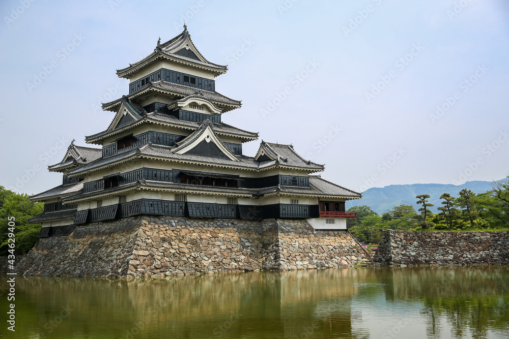 Matsumoto Castle, known as The Crow Castle surrounded by a water moat, Matsumoto, Japan. Matsumoto Castle, known as The Crow Castle surrounded by a water moat, Matsumoto, Japan.