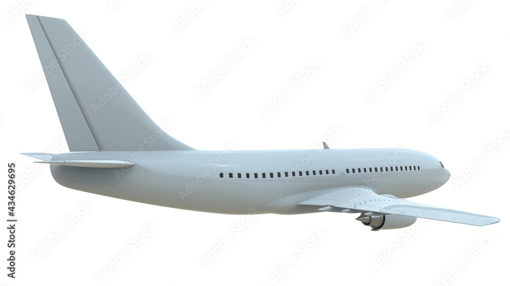 Commercial Passenger Plane in Air on White Aviation Cargo Service Commercial Passenger Plane in Air on White Aviation Cargo Service