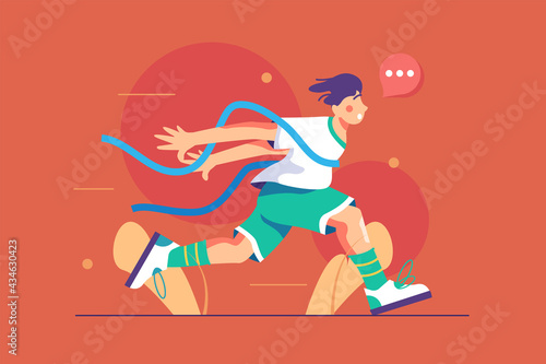 Runner or athlete crossing finish line