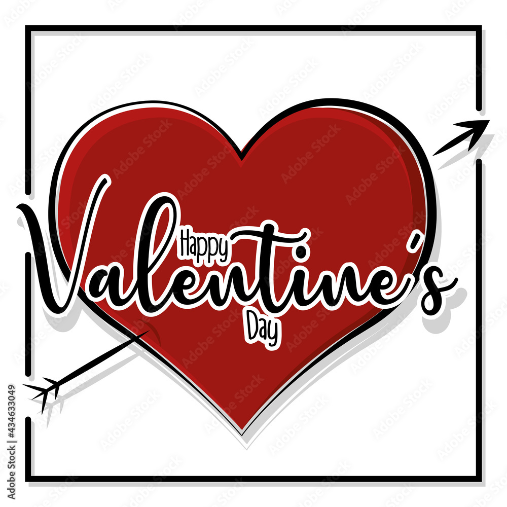 Happy valentines day greeting card Vector illustration Happy valentines day greeting card Vector illustration