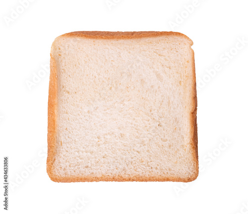 Slice of bread on the white background and isolated with clipping path