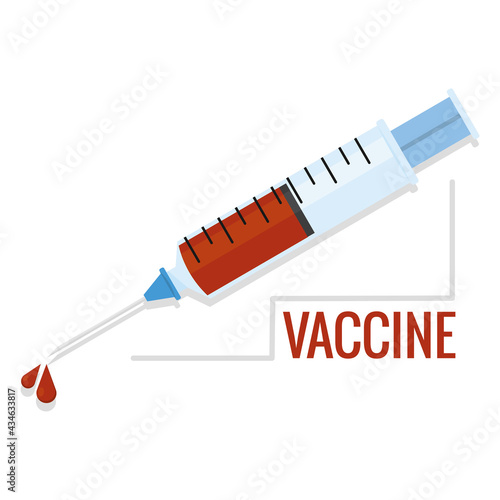 Covid-19 vaccine in a syringe Vaccination time - Vector